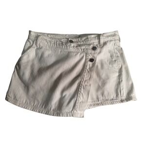 Altar'd State White Skort Mini Skirt Asymmetrical Button Front Large‎